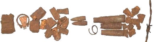 Typical minefield scrap metal